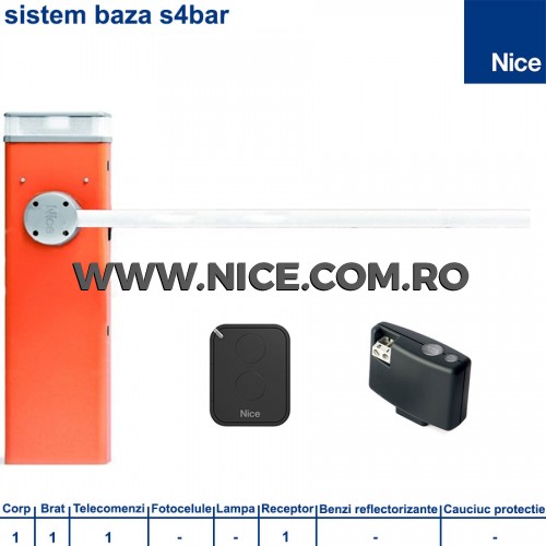 Sistem Baza Bariera Automatza Acces Parcare 4m Nice S4Bar